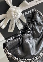 Chanel 22 mini bag Glossy Calfskin & Silver Metal Black AS3260 - 2