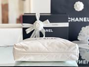 Chanel 22 small bag Glossy Calfskin & Silver Metal White AS3260 - 6