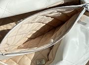 Chanel 22 small bag Glossy Calfskin & Silver Metal White AS3260 - 5