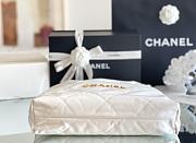 Chanel 22 Handbag Shiny Calfskin & Gold-Tone Metal White AS3261 - 4