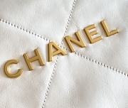 Chanel 22 Handbag Shiny Calfskin & Gold-Tone Metal White AS3261 - 2