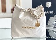 Chanel 22 small bag Glossy Calfskin & Gold Metal White AS3260 - 1