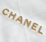 Chanel 22 small bag Glossy Calfskin & Gold Metal White AS3260 - 2