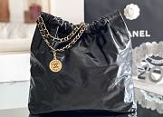 Chanel 22 Handbag Shiny Calfskin & Gold-Tone Metal Black AS3261 - 3