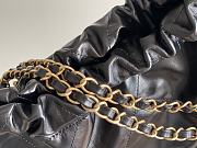 Chanel 22 small bag Glossy Calfskin & Gold Metal Black AS3260 - 6