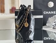 Chanel 22 small bag Glossy Calfskin & Gold Metal Black AS3260 - 4