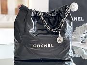 Chanel 22 Handbag Shiny Calfskin & Silver-Tone Metal Black AS3261 - 1