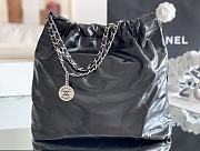 Chanel 22 Handbag Shiny Calfskin & Silver-Tone Metal Black AS3261 - 3