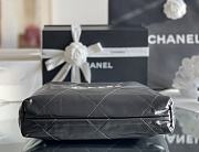 Chanel 22 small bag Glossy Calfskin & Silver Metal Black AS3260 - 6