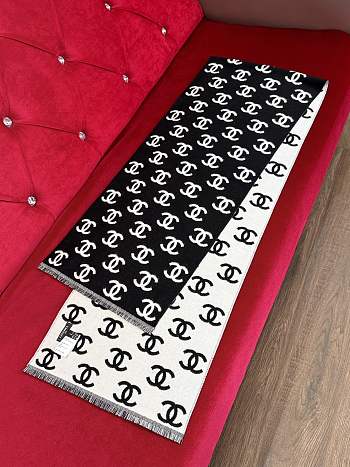 Chanel Book Seal Wool Long Scarf