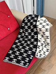 Chanel Book Seal Wool Long Scarf - 3