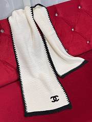 Chanel Border Long Scarf White - 6