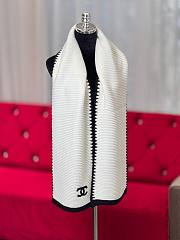 Chanel Border Long Scarf White - 5