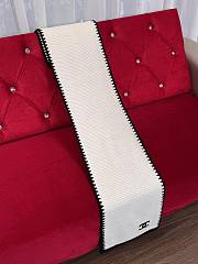 Chanel Border Long Scarf White - 3
