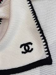 Chanel Border Long Scarf White - 2