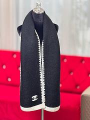 Chanel Border Long Scarf Black - 6