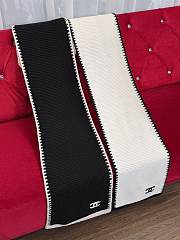 Chanel Border Long Scarf Black - 5