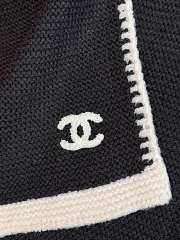 Chanel Border Long Scarf Black - 4
