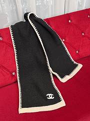Chanel Border Long Scarf Black - 2