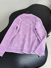 Gucci GG Wool Jacquard Cardigan Purple - 5