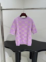 Gucci New GG Wool Jacquard Sweater Purple - 1