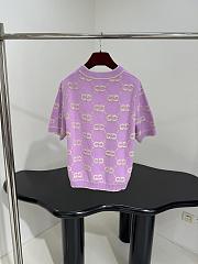 Gucci New GG Wool Jacquard Sweater Purple - 5