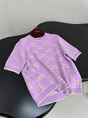 Gucci New GG Wool Jacquard Sweater Purple - 3