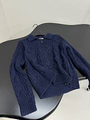 Celine New Wool Blend Polo Shirt Navy Blue - 5