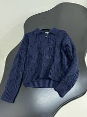 Celine New Wool Blend Polo Shirt Navy Blue - 6