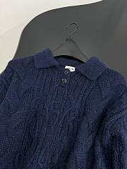 Celine New Wool Blend Polo Shirt Navy Blue - 3