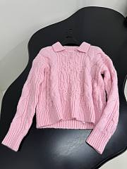 Celine New Wool Blend Polo Shirt Pink - 3
