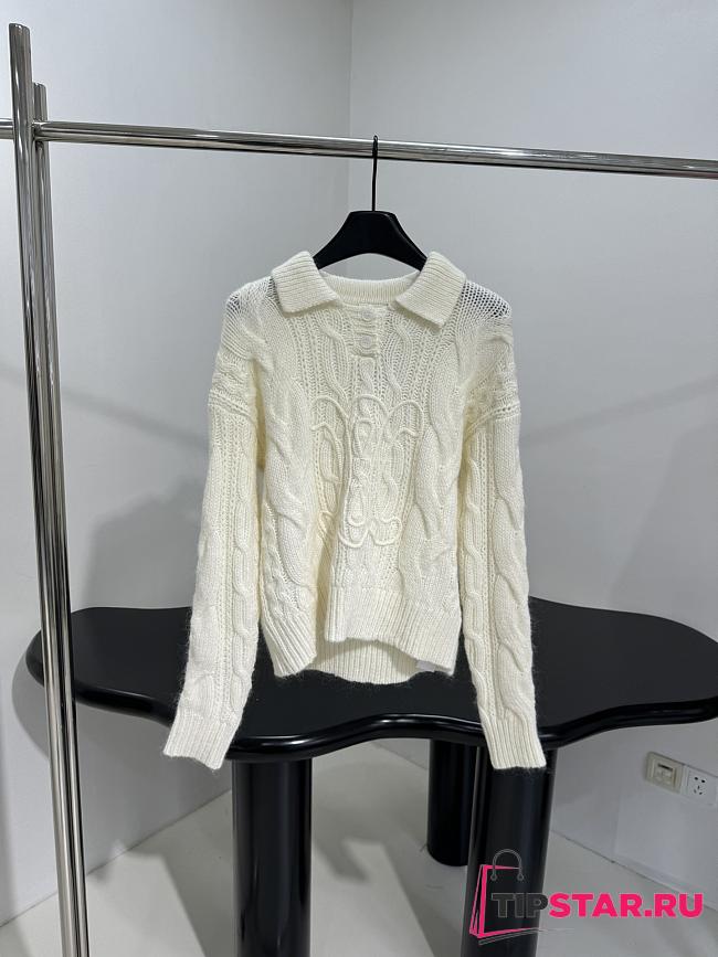 Celine New Wool Blend Polo Shirt Beige - 1