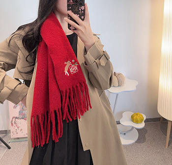 Loewe mohair scarf in red