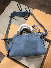Balenciaga Neo Cagole City Denim Shoulder Bag - 2