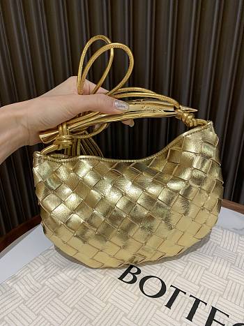 Bottega Veneta Sardine intrecciato metallic leather gold
