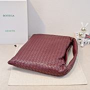 Bottega Veneta Large Hop Intrecciato suede shoulder bag burgundy - 5