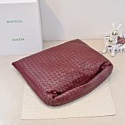 Bottega Veneta Large Hop Intrecciato suede shoulder bag burgundy - 2
