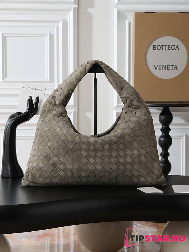 Bottega Veneta Hop Intrecciato suede shoulder bag Cypress - 1