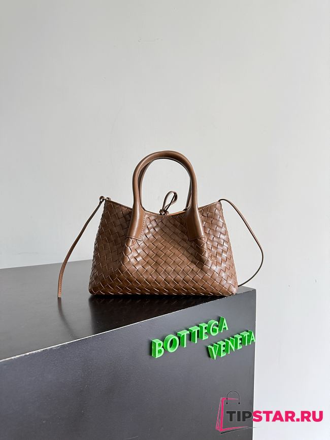 Bottega Veneta Small Pinacoteca silky calfskin tote bag Nocciola/amber - 1