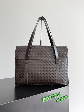 Bottega Veneta Intrecciato Portfolio Flap Briefcase Fondant
