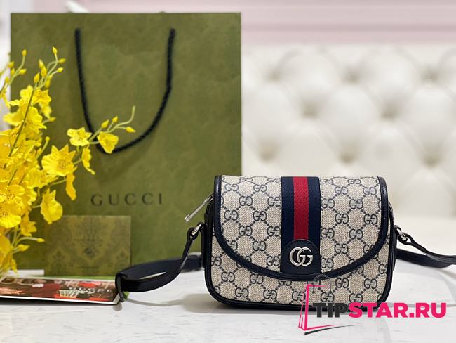 Gucci Ophidia Mini Shoulder Bag Navy Blue - 1