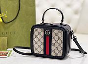 Gucci Ophidia Shoulder Bag Navy Blue Leather Plastic - 6