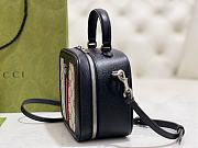 Gucci Ophidia Shoulder Bag Navy Blue Leather Plastic - 5