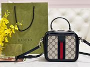 Gucci Ophidia Shoulder Bag Navy Blue Leather Plastic - 3