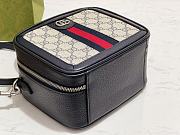 Gucci Ophidia Shoulder Bag Navy Blue Leather Plastic - 2