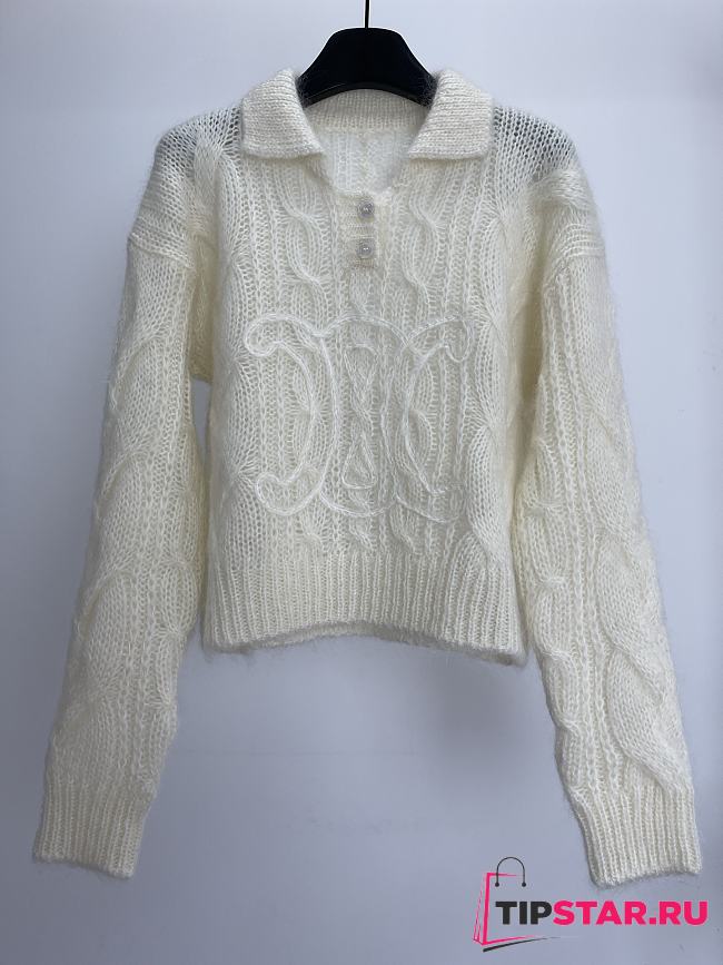 Celine new knitted fir in white - 1