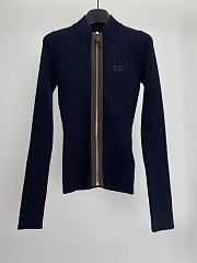 Miumiu knitted cardigan navy blue - 1