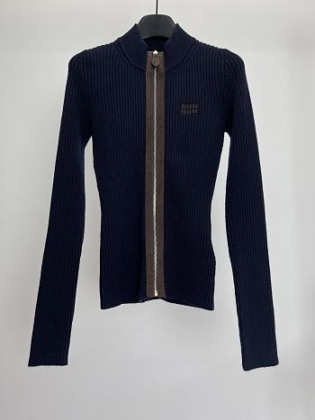 Miumiu knitted cardigan navy blue
