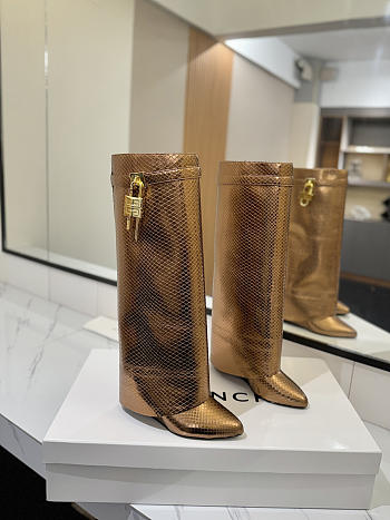 Givenchy Shark Lock Boots In Gold