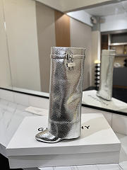 Givenchy Shark Lock Boots In Silver - 4